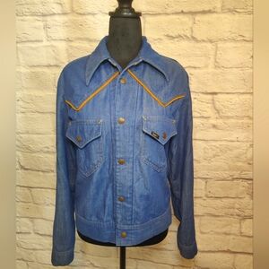Vintage 70s Lee Denim West Cal 45 Western Jacket Made in USA Size S
